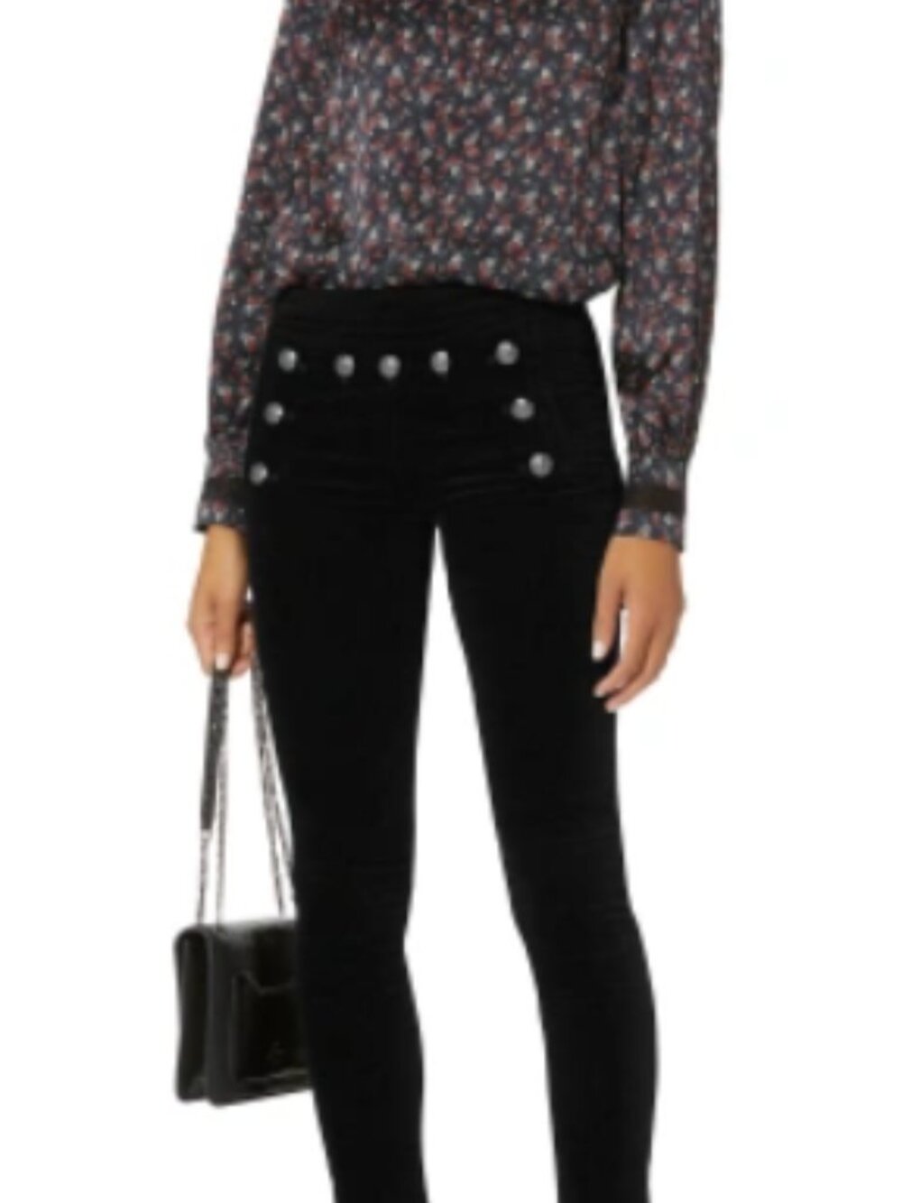 Veronica Beard Jane 10" Sailor Skinny Velvet Jeans